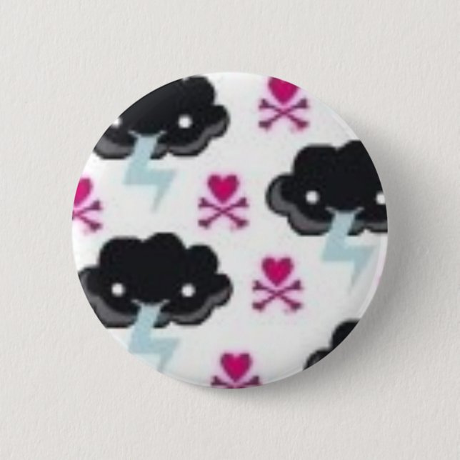 Kawaii Donner-Knopf Button (Vorderseite)