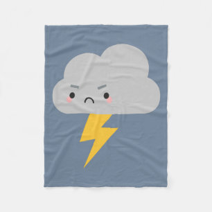 Kawaii Donner u. Blitz-Wolke Fleecedecke