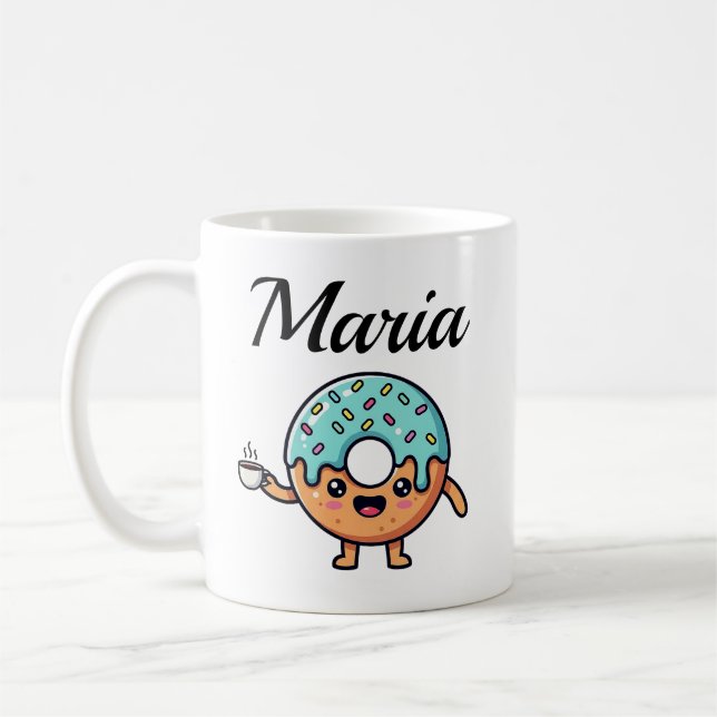  Kawaii Donut Coffee Lover Personalized Coffee Mug Kaffeetasse (Links)