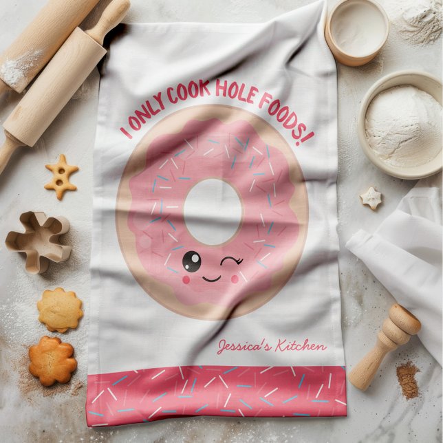 Kawaii Donut I kocht nur Hole Foods Geschirrtuch (Just the perfect, unique towel to be in the very kitchen where all the magic happens.)