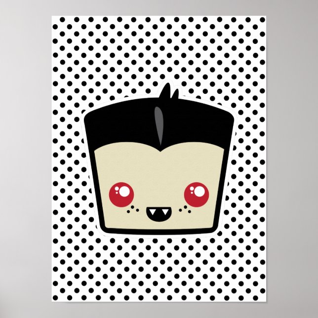 Kawaii Dracula Poster Print (Vorne)