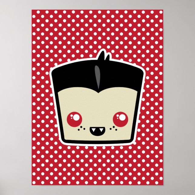 Kawaii Dracula Poster Print (Vorne)