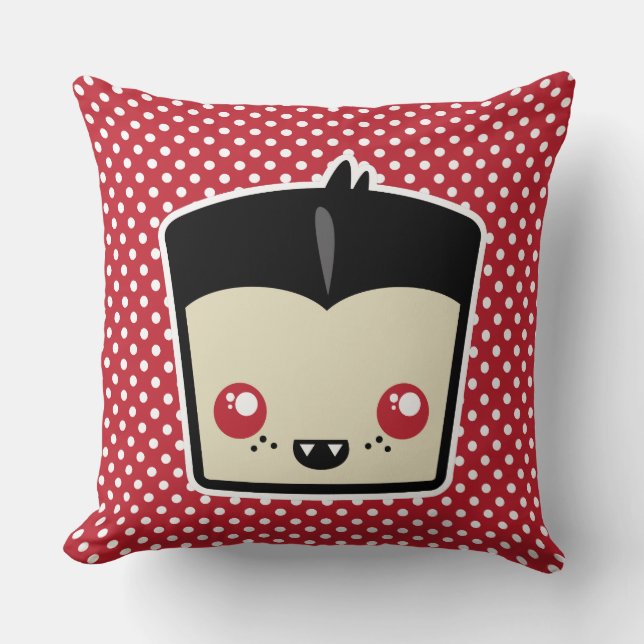 Kawaii Dracula Throw Pillow Kissen (Vorderseite)