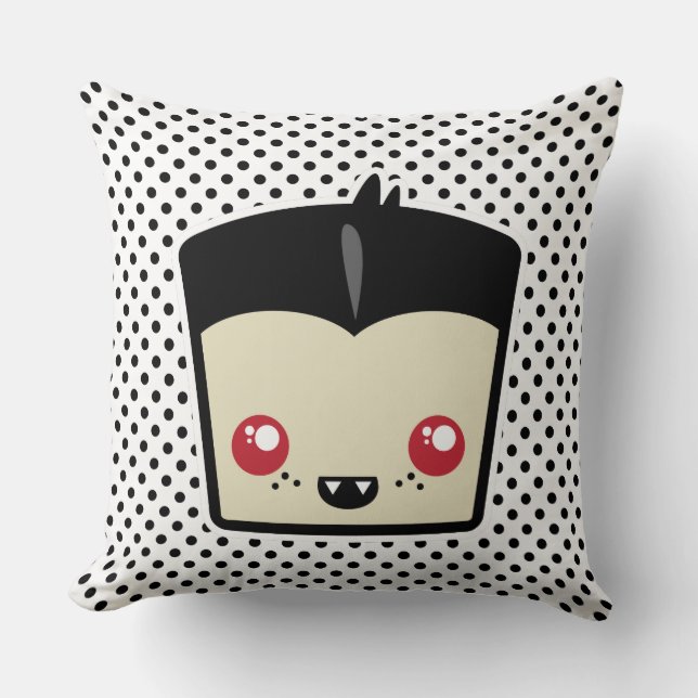 Kawaii Dracula Throw Pillow Kissen (Vorderseite)