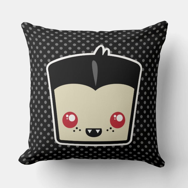 Kawaii Dracula Throw Pillow Kissen (Vorderseite)