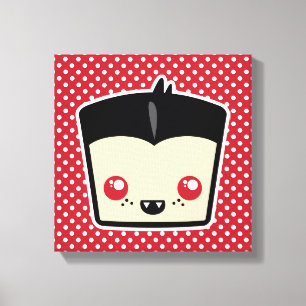 Kawaii Dracula Wrapped Canvas Leinwanddruck
