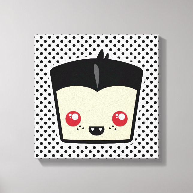 Kawaii Dracula Wrapped Canvas Leinwanddruck (Vorderseite)