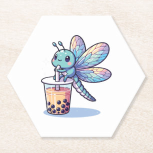Kawaii Dragonflies Bubble Tea Boba Dragonfly Untersetzer