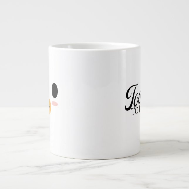 Kawaii Duck Tongue "Zu niedlich, um schwerwiegend  Jumbo-Tasse (Vorderseite)