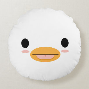 Kawaii Duck Tongue "Zu niedlich, um schwerwiegend  Rundes Kissen
