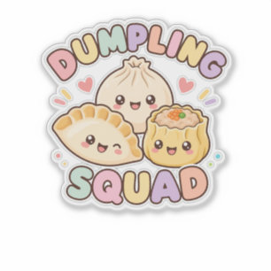 Kawaii-Dumpling-Truppe Süßes asiatisches Foodie-Ge Aufkleber