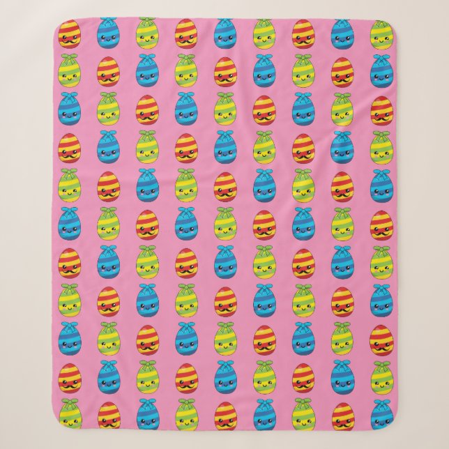 Kawaii Easter Eggs with Ribbons Sherpadecke (Vorderseite)
