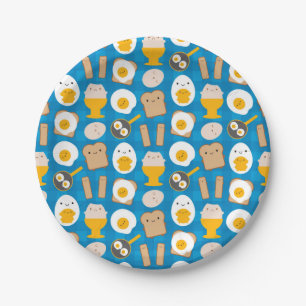 Kawaii Eier zum Frühstück Pappteller