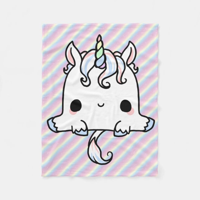 Kawaii Einhorn-Decke Fleecedecke (Vorderseite)