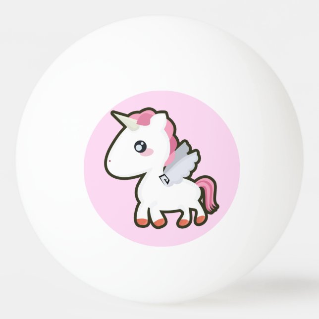 Kawaii Einhorn Tischtennisball (Vorderseite)