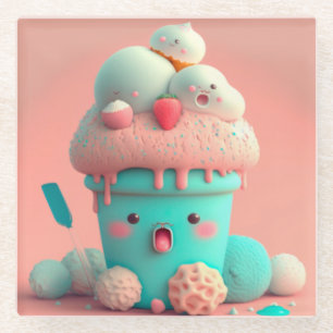 Kawaii-Eis Glasuntersetzer
