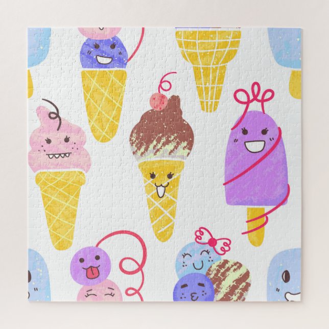 Kawaii Eis, niedlich, nahtlos. (Vertikal)