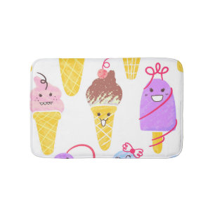 Kawaii Eis, niedlich, nahtlos. Badematte
