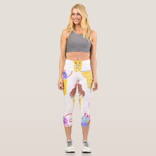 Kawaii Eis, niedlich, nahtlos. Capri Leggings