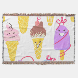 Kawaii Eis, niedlich, nahtlos. Decke