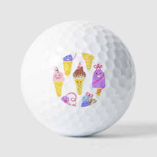 Kawaii Eis, niedlich, nahtlos. Golfball
