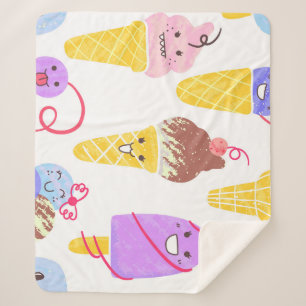 Kawaii Eis, niedlich, nahtlos. Sherpadecke