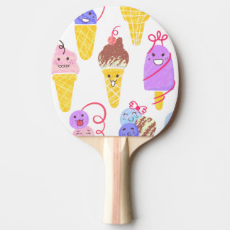 Kawaii Eis, niedlich, nahtlos. Tischtennis Schläger
