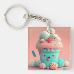 Kawaii-Eis Schlüsselanhänger