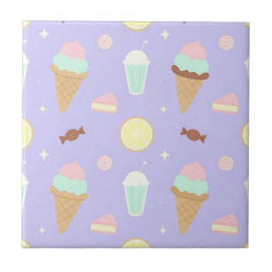 Kawaii-Eis-Süßigkeiten-Muster Fliese