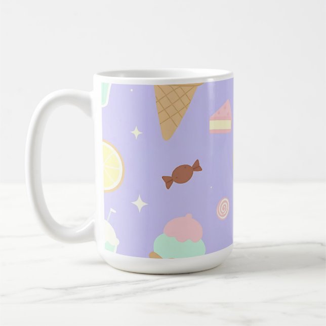 Kawaii-Eis-Süßigkeiten-Muster Kaffeetasse (Links)