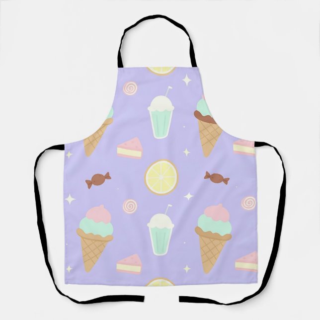Kawaii-Eis-Süßigkeiten-Muster Schürze (Vorderseite)
