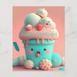 Kawaii Eisbecherkarte