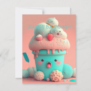 Kawaii Eisbecherkarte Karte