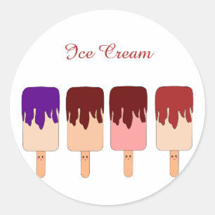 Kawaii-Eiscreme-Aufkleber Runder Aufkleber