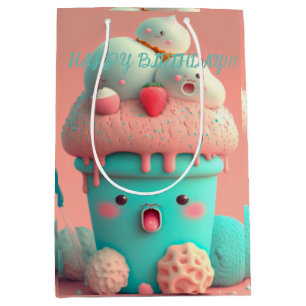 Kawaii Eiscreme Becher Medium Geschenktasche Mittlere Geschenktüte