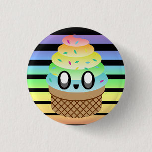 KAWAII EISCREME-REGENBOGEN-STREIFEN BUTTON