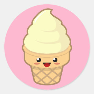 Kawaii Eiscreme Runder Aufkleber