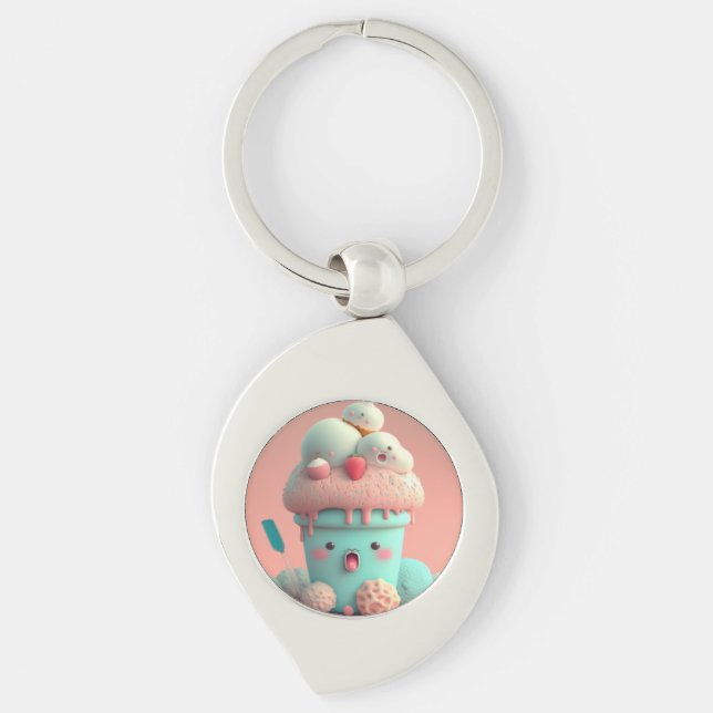Kawaii-Eiscreme-Schlüsselanhänger Schlüsselanhänger (Vorderseite)