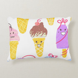 Kawaii-Eiscreme, süß, nahtloses Muster. Dekokissen