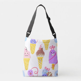 Kawaii-Eiscreme, süß, nahtloses Muster. Tragetaschen Mit Langen Trägern