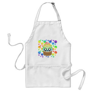 Kawaii-Eiscreme-Waffel Regenbogen-Punkte Schürze