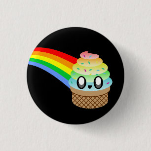 KAWAII EISCREMEKEGEL REGENBOGEN-NIEDLICHKEIT BUTTON