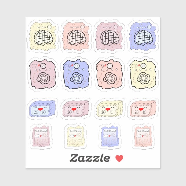 Kawaii Electronic Devices Vinyl Sticker (Blatt)