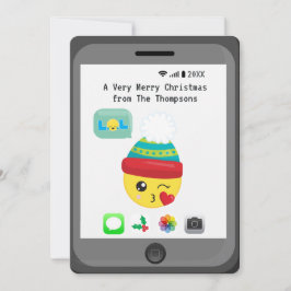 Kawaii Emoji themed Frohe Weihnachtsgrüße Karte