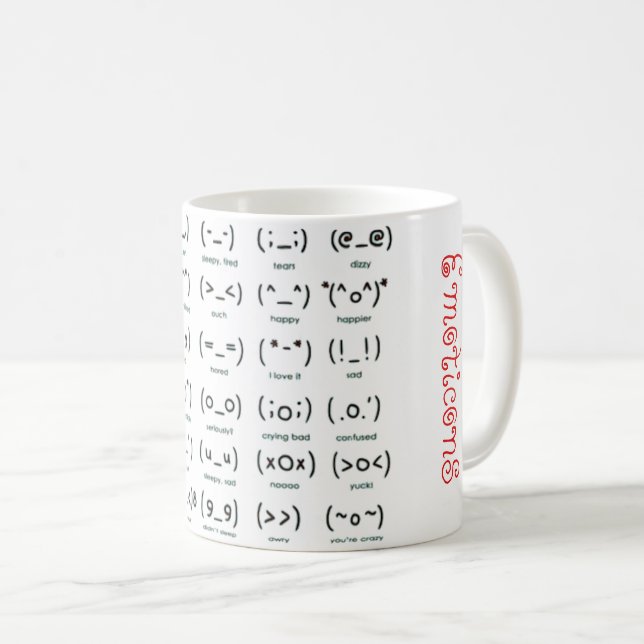 Kawaii emojis kaffeetasse (VorderseiteRechts)