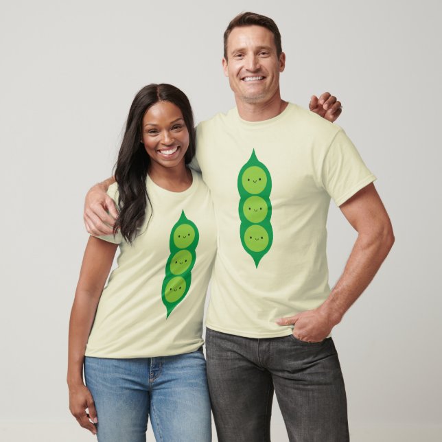 Kawaii Erbsen in einem Pod T-Shirt (Unisex)