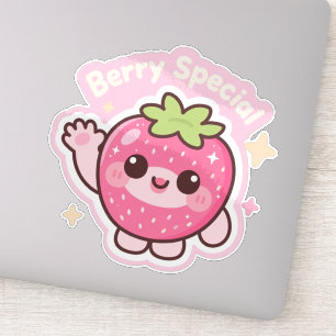 Kawaii-Erdbeer-Aufkleber – Dekor für Laptop Aufkleber
