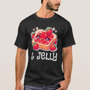 Kawaii Erdbeer-Gelee-Erdnussbutter-Toast-Zwillinge T-Shirt