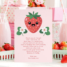 Kawaii Erdbeere Baby Shower Dankeskarten