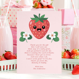 Kawaii Erdbeere Baby Shower Dankeskarten Dankeskarte